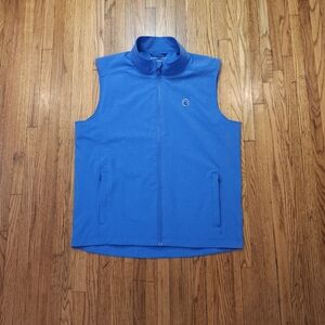 Holderness Bourne Mens Dry Luxe Performance Tailored Fit Vest Size L Blue Zip